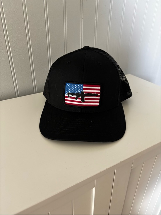 Black Rifle Coffee Company Other - Black Trucker Hat with American Flag Rifle Patch